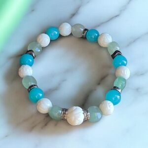 Ocean Vibes Multi Gemstone Stretchy Bracelet